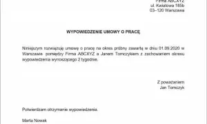 Wypowiedzenie umowy na okres próbny: Czy musisz podać powód zwolnienia?