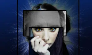 Złożone obrazy twarzy, sugerujące klasyfikację zaburzeń psychicznych.