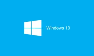 Logo Windows 10 na niebieskim tle. Błąd 0x80004005 może pojawić się podczas aktualizacji.