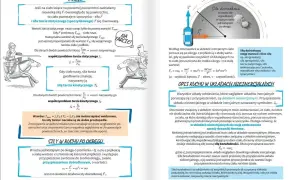 Ilustracja przedstawia zasady fizyki, w tym siłę tarcia i siłę dośrodkową, wyjaśniając działanie **infrastruktury** w ruchu.