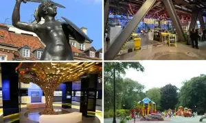 Warszawa oferuje mnóstwo atrakcji dla dzieci: Syrenka, Centrum Nauki Kopernik, Muzeum Powstania Warszawskiego i plac zabaw w parku.