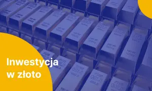Inwestycja w złoto – rząd sztabek symbolizuje akcje rynku złota, potencjalne zyski i stabilność.