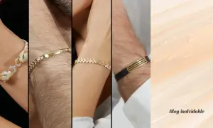 Pulsera oro eslabones: un diseño de pantera con diamantes, una pulsera de oro para hombre y otra tricolor.