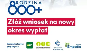 Złóż wniosek na nowy okres wypłat 800+ na 2026 rok. Dostępne przez mZUS, PUE ZUS, bankowość elektroniczną i Empatię.