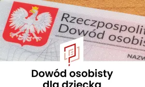 Polski dowód osobisty dla dziecka, z godłem i napisem "Rzeczpospolita Polska". Dokument potwierdzający tożsamość najmłodszych.