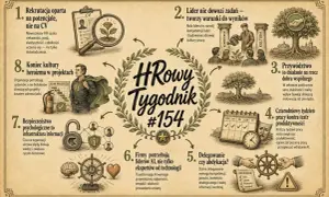 HRowy Tygodnik #154: Rekrutacja na potencjał, lider tworzy warunki, przywództwo dla dobra wspólnego, 4-dniowy tydzień pracy, delegowanie, liderzy AI, bezpieczeństwo informacji, koniec heroizmu. sobel każdego dnia tekst.