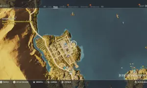 Mapa z Assassin's Creed Origins pokazuje świątynię Sechmet w Yamu. Poszukaj papirusów w tej lokacji.