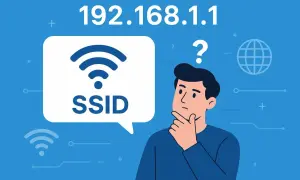 Zastanawiasz się, jak zmienić nazwę sieci WiFi? Ikona SSID i adres 192.168.1.1 sugerują, że to Twój router.