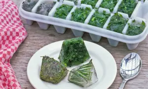 Eiswürfel mit Kräutern, wie Schnittlauch einfrieren, für frischen Geschmack das ganze Jahr.