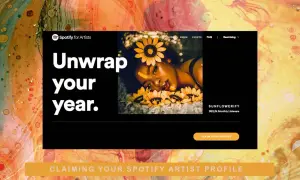 Claiming your Spotify artist profile is easy! This image shows the Spotify for Artists page with a call to action to claim your profile.