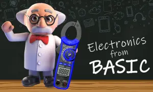 Profesor z diakiem w ręku, gotowy do nauki elektroniki od podstaw.