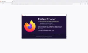 Okno "O programie Mozilla Firefox" z opcją "Uruchom ponownie, aby uaktualnić przeglądarkę Firefox" dla przyspieszania Firefox.