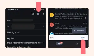Comment rappeler un mail sur Gmail : l'option "Annuler" apparaît brièvement après l'envoi.