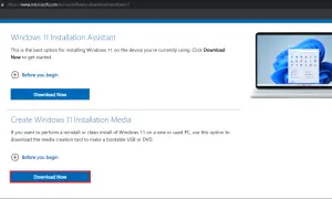 Pobierz narzędzie do tworzenia nośnika instalacyjnego Windows 11, aby przygotować bootowalny USB lub DVD.