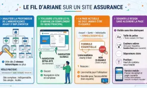 Le fil d'Ariane, essentiel pour la navigation sur un site d'assurance, guide l'utilisateur à travers la structure.