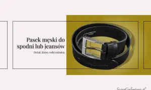 Czarny, skórzany pasek męski do jeansów z metalową klamrą. Idealny detal, który podkreśli stylizację.