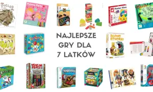 Kreatywne gry dla 7 latki: "Pociąg", "Pyjama Party", "Mrówki", "Top Sent", "Sówka Quiz", "Totem", "Busy Bugs", "Bajki", "Master Mime", "Słowo Stworki", "Crazix", "Coggy", "Trezors", "Temple Connection".