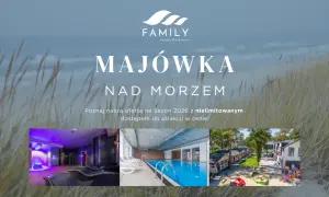 Dziwnówek noclegi blisko morza: Family Holiday SPA & Resort zaprasza na Majówkę 2026. Relaks w spa, basen i domki blisko plaży.