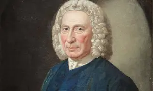 Porträtt av Emanuel Swedenborg, svensk vetenskapsman och mystiker, vars verk utforskar andlighet.