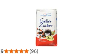 Südzucker Gelierzucker 3:1 für vollen Fruchtgeschmack. Der Unterschied zu Gelierzucker 2:1 liegt im Verhältnis von Früchten zu Zucker.