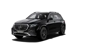 Czarny Mercedes GLE 53 AMG z charakterystycznym grillem i sportowymi felgami, gotowy na podbój drogi.