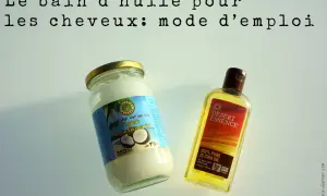 Huile de coco et huile de jojoba pour un bain d'huile capillaire. La fréquence idéale pour ces soins est à adapter selon vos besoins.