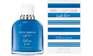 Niebieska butelka i pudełko Dolce & Gabbana Light Blue Italian Love Pour Homme 100ml.