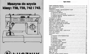 Instrukcja obsługi maszyny Łucznik. Rozdział "Szycie" omawia m.in. dlaczego maszyna do szycia pętelkuje od spodu.