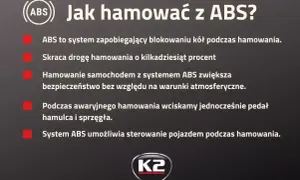 Jak hamować z ABS? System zapobiega blokowaniu kół, skraca drogę hamowania i zwiększa bezpieczeństwo. Podczas awaryjnego hamowania wciskaj pedał hamulca i sprzęgła.