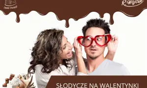 Para przygotowuje się do Walentynek, otoczona pysznymi słodyczami. Ona zakłada mu okulary w kształcie serca, a on patrzy zaskoczony.