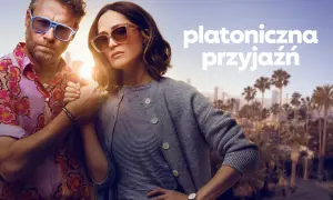 Para w okularach przeciwsłonecznych, trzymająca się za ręce, symbolizuje platoniczną miłość i przyjaźń na tle miasta.