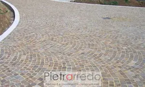 Viali in sampietrini per esterno, prezzi convenienti per pavimentazioni in pietra naturale.