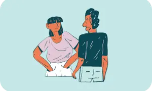 Kobieta próbuje nawiązać rozmowę z mężem, który unika kontaktu. Ilustracja pokazuje, jak rozmawiać z mężem, który nie chce rozmawiać.