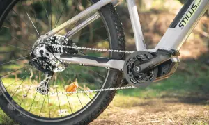 Widok tylnej przerzutki roweru, gotowej do prostowania haka przerzutki.