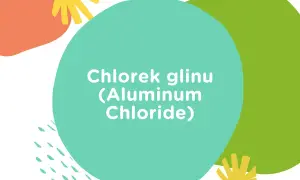 Chlorek glinu (Aluminum Chloride) na tle kolorowych kształtów.