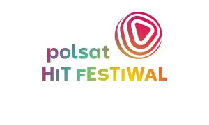 Logo Polsat Hit Festiwal z kolorowym symbolem i napisem.