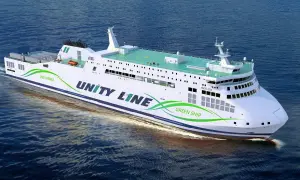 Nowy prom Unity Line LNG Hybrid płynie do Karlskrony. Zielony statek z napędem hybrydowym.