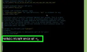 Configuration pour autoriser l'accès sortant à un port spécifique, comme `ufw allow port` pour le port 22.
