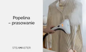 Para z koszulki w paski, wykonanej z popeliny, znika dzięki parownicy Steamaster.