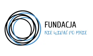Logo Fundacji "Nie widać po mnie" z okręgami i napisem.