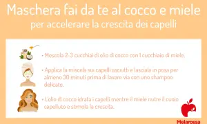 Maschera fai da te al cocco e miele per accelerare la crescita dei capelli. Istruzioni per una chioma sana e forte.