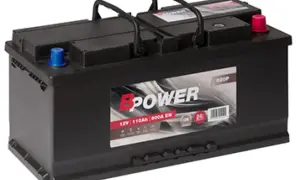 Czarny akumulator BPOWER 12V 110Ah. Różne rodzaje akumulatorów to podstawa działania wielu urządzeń.