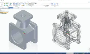Model 3D korpusu w programie CAD, widok pełny i siatkowy. Plik dwg.