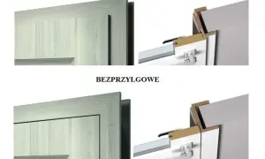 Dwa rodzaje drzwi: przylgowe i bezprzylgowe. Pokazują, jak zmierzyć drzwi, uwzględniając ich konstrukcję.