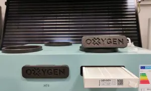 Urządzenie z filtrem powietrza OXYGEN. Widoczne są różne klasy filtrów powietrza, w tym filtr M5.