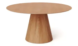 Runt bord i trä, 150 cm i diameter, perfekt för 6-8 personer. Ett stilrent och modernt tillskott till hemmet.