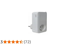 Adaptateur secteur blanc, modèle simpal t40, avec prise et prise femelle.
