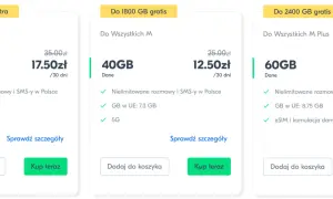 Oferty Lycamobile: 70GB za 17.50zł, 40GB za 12.50zł, 60GB za 15.00zł. Sprawdź stan konta i wybierz najlepszy pakiet danych.