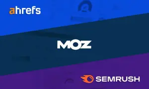 Logos de Ahrefs, Moz y Semrush, herramientas clave para el SEO.