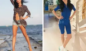 Justyna Steczkowska w sportowym stroju i na plaży. Dwie odsłony wokalistki.